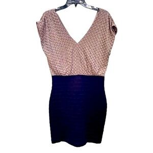 Express Black and Bronze Dress